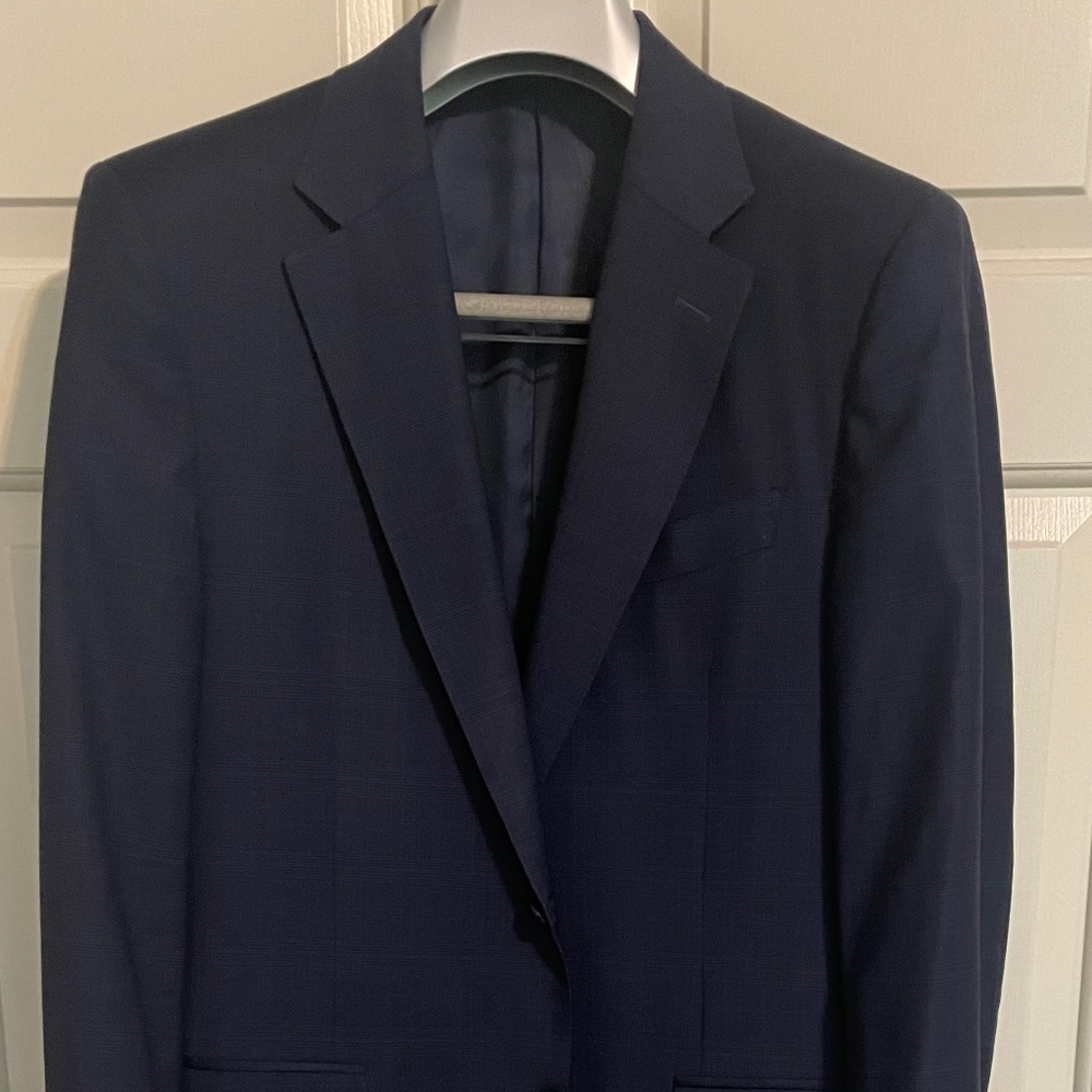 $1800 Canali Blue Checked Sport Coat/ Blazer - 40 - Picture 2 of 15